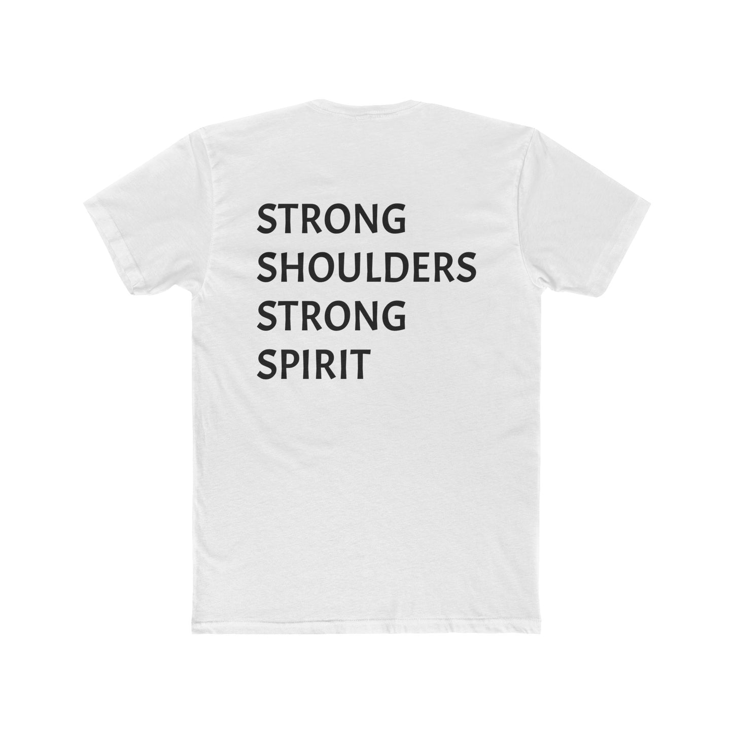 Strong Shoulders Unisex Cotton Crew Tee - Motivational Graphic Shirt for Fitness Enthusiasts