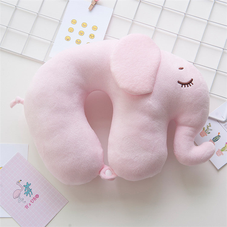 Elephant couple U pillow neck pillow
