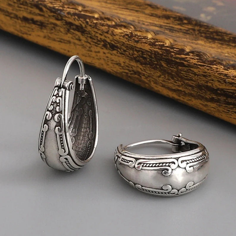 New Vintage Carved Pattern Earrings - Fashion Ladies' National Style Jewelry Earrings 2025 Fashion