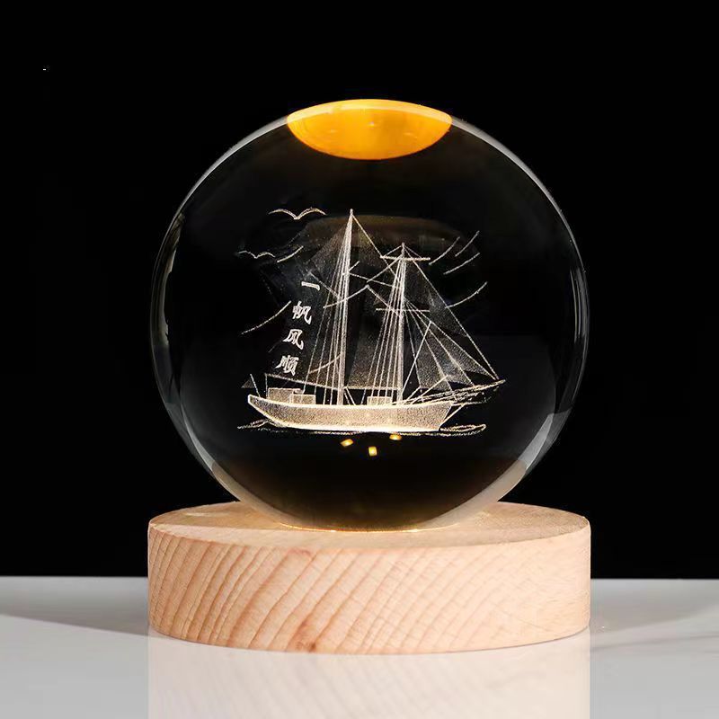 Luminous 3D Sky And Planet Moon Crystal Ball - Small Night Lamp Projection Ambience Light - Creative 3D light Gift gorgeous loved ones