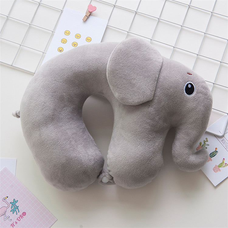Elephant couple U pillow neck pillow