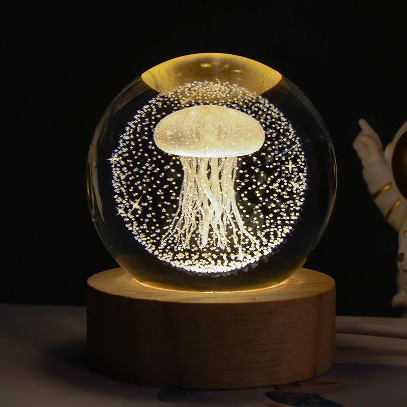 Luminous 3D Sky And Planet Moon Crystal Ball - Small Night Lamp Projection Ambience Light - Creative 3D light Gift gorgeous loved ones