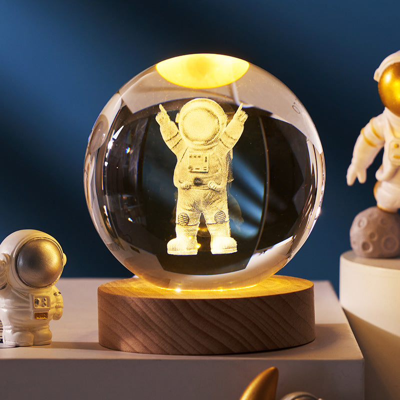 Luminous 3D Sky And Planet Moon Crystal Ball - Small Night Lamp Projection Ambience Light - Creative 3D light Gift gorgeous loved ones