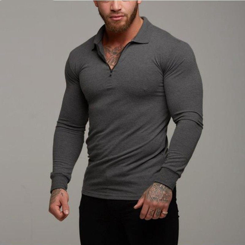Long-sleeves Polo Shirt - For Men