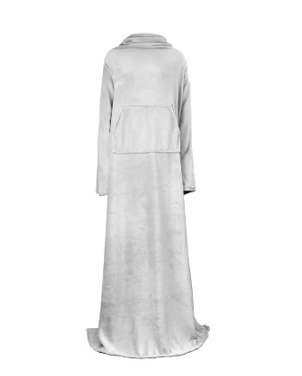 Long Coral Fleece Blanket With Sleeves - Coral Fleece Pocket Blanket - Winter Wash Flannel Blankets - Warm Winter Sleeves Blanket