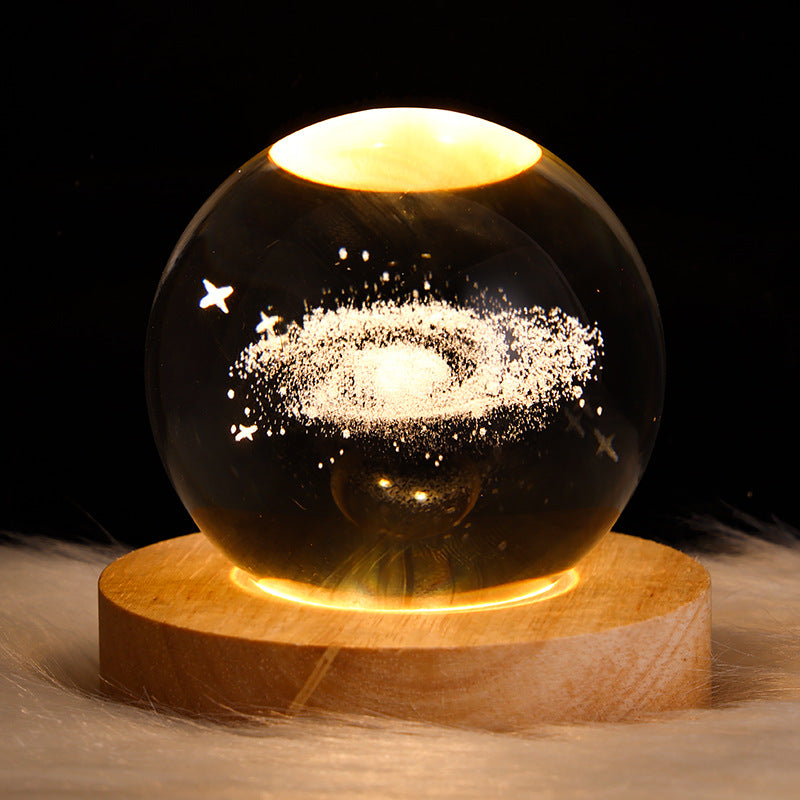 Luminous 3D Sky And Planet Moon Crystal Ball - Small Night Lamp Projection Ambience Light - Creative 3D light Gift gorgeous loved ones
