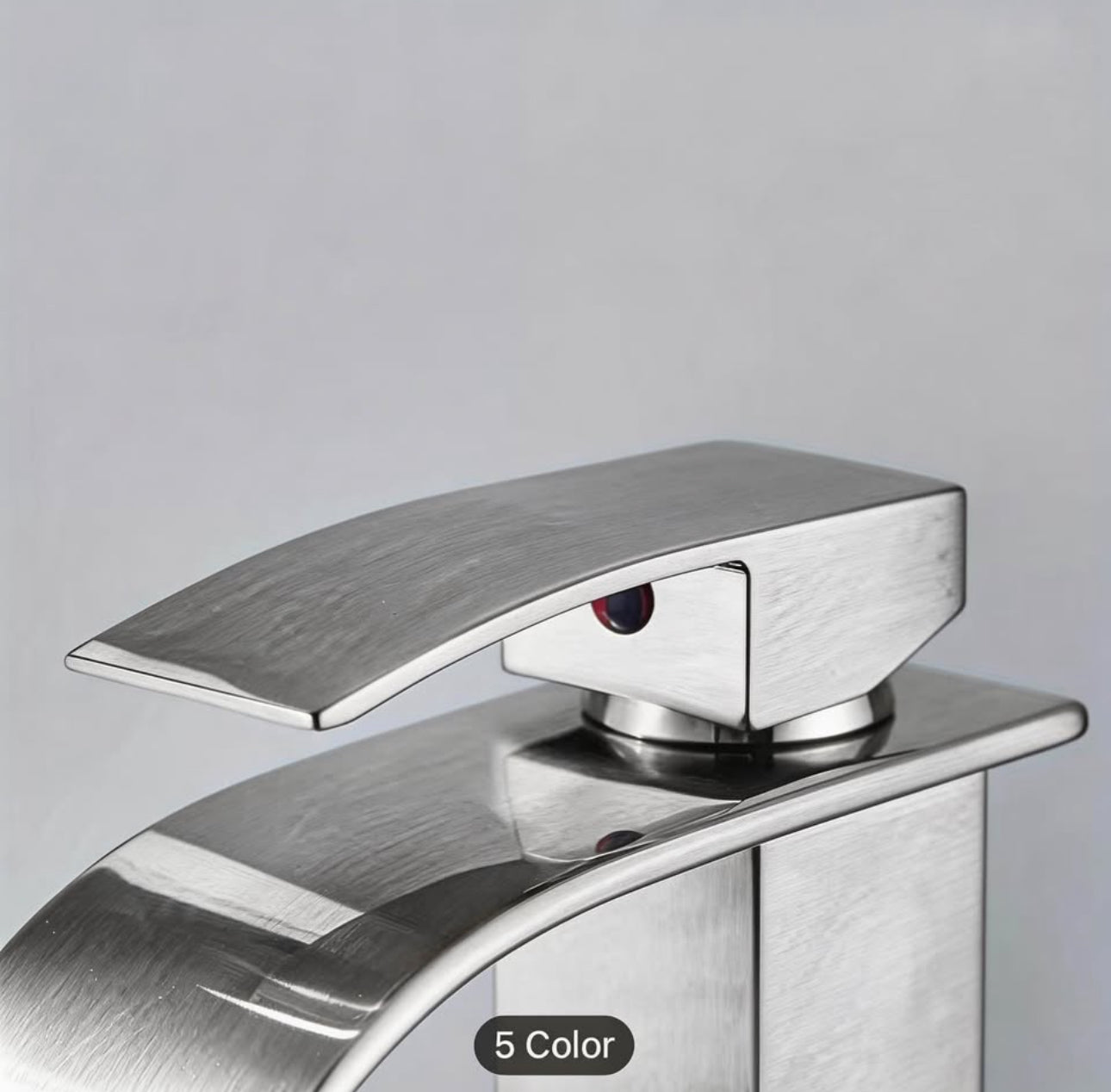 Modern Brushed Nickel Waterfall Bathroom Sink Faucet – Luxury Vanity Mixer Tap | Single Handle | Easy Install 1 or 3 Hole