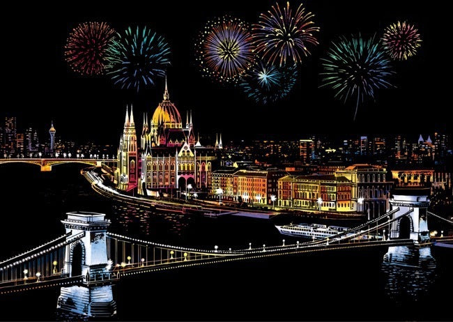 City night scratch painting - Painting Lovers - Enjoy the Colorful Painting