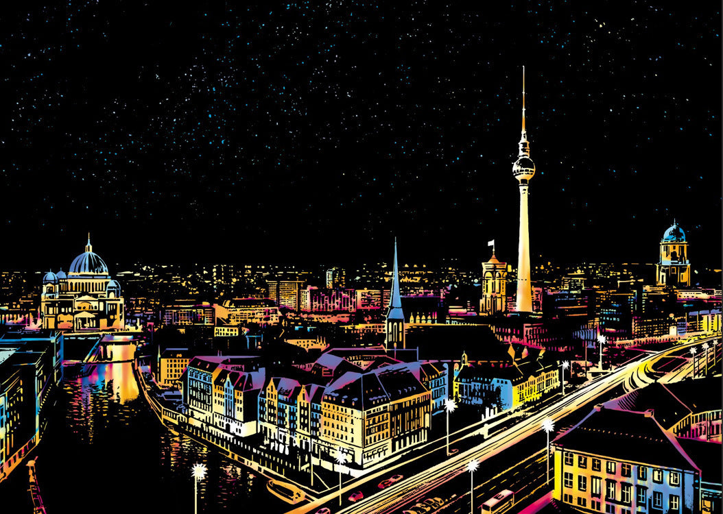 City night scratch painting - Painting Lovers - Enjoy the Colorful Painting