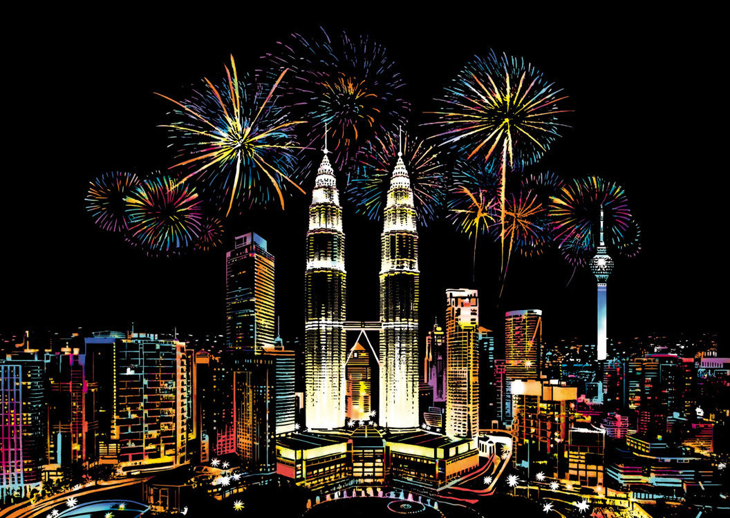 City night scratch painting - Painting Lovers - Enjoy the Colorful Painting