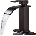 Luxury Matte Black Waterfall Bathroom Faucet – Modern Vanity Sink Mixer Tap | Premium Single Handle Basin Faucet
