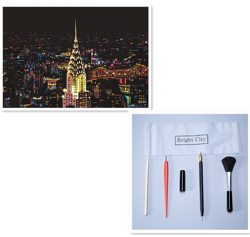 City night scratch painting - Painting Lovers - Enjoy the Colorful Painting