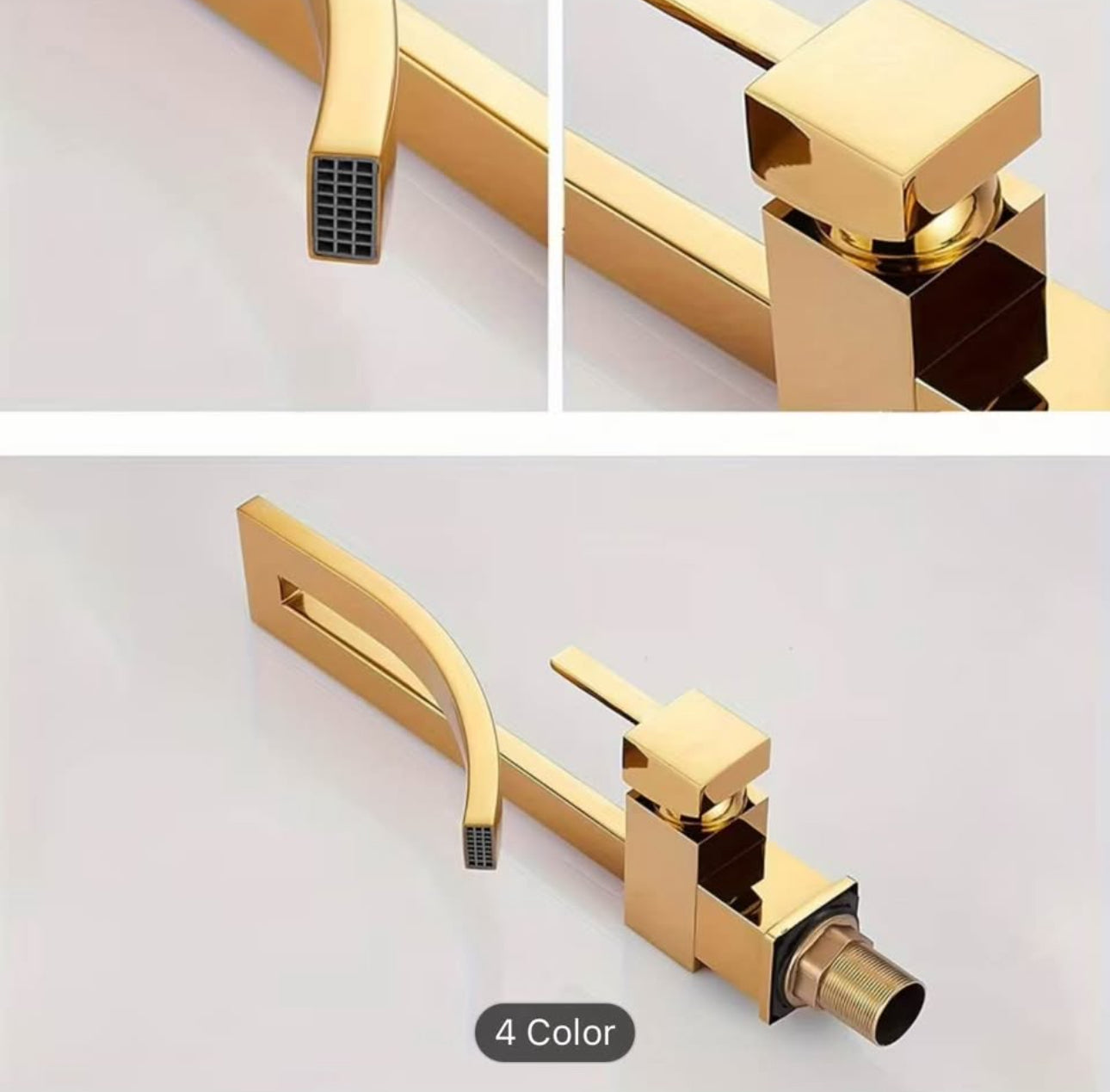 Luxury Gold Waterfall Bathroom Faucet – Modern Vanity Sink Mixer Tap | Premium Brass Hotel-Style Basin Faucet