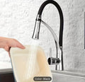 Luxury High-Arc Pull-Down Kitchen Faucet – 360° Swivel Stainless Steel Commercial Style Sink Faucet with Flexible Hose (Modern Black & Chrome) Upgrade Your Kitchen in Minutes – Modern Design, Powerful Performance.