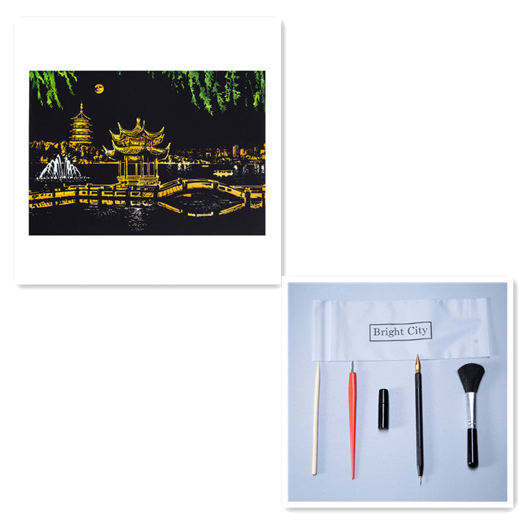 City night scratch painting - Painting Lovers - Enjoy the Colorful Painting