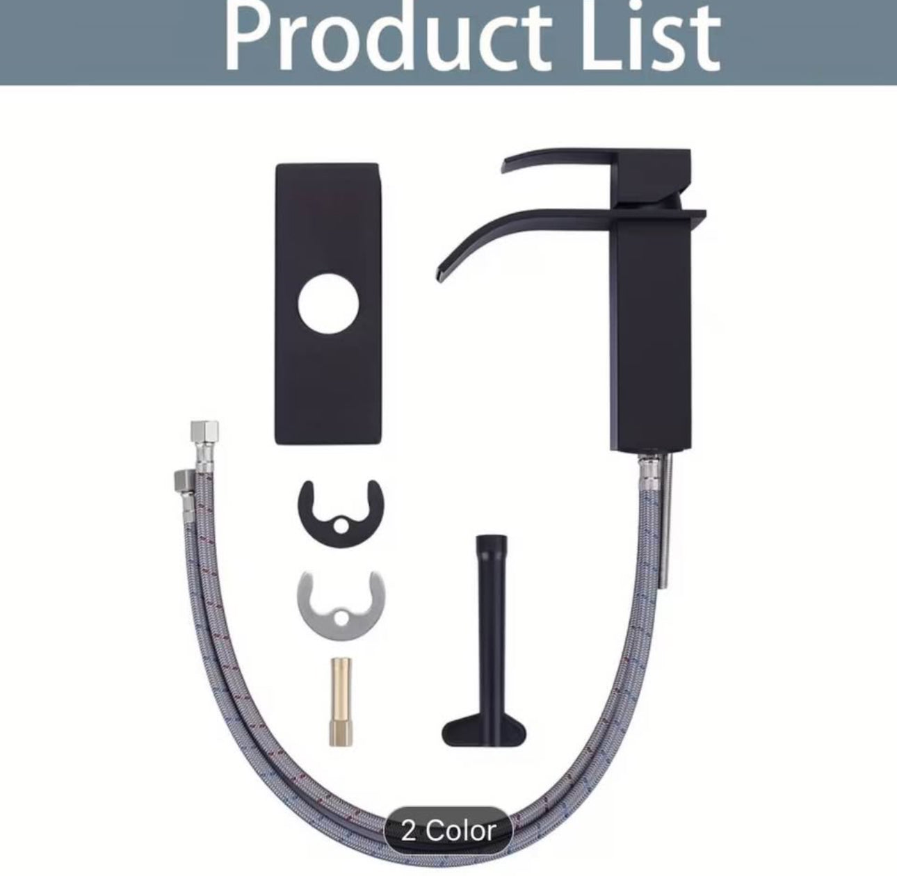 Luxury Black & Gold Waterfall Bathroom Faucet – Modern Vanity Sink Mixer Tap | Premium Single Handle Basin Faucet (Hot & Cold)