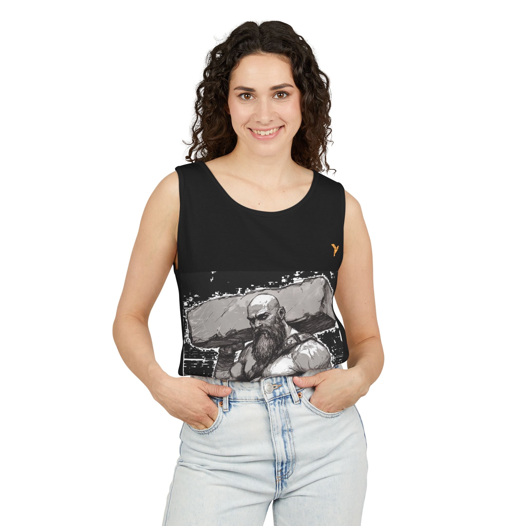 Unisex Garment-Dyed Tank Top - "I Am Built to Bear the Weight" - Motivational Fitness Apparel