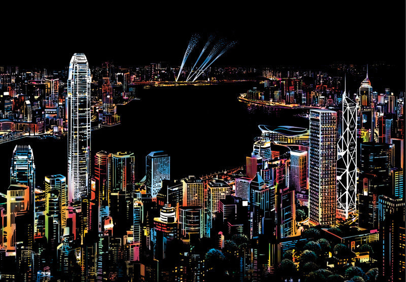 City night scratch painting - Painting Lovers - Enjoy the Colorful Painting