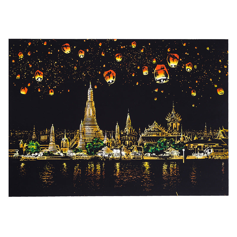 City night scratch painting - Painting Lovers - Enjoy the Colorful Painting