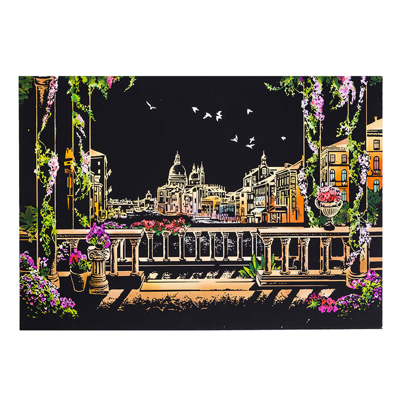 City night scratch painting - Painting Lovers - Enjoy the Colorful Painting