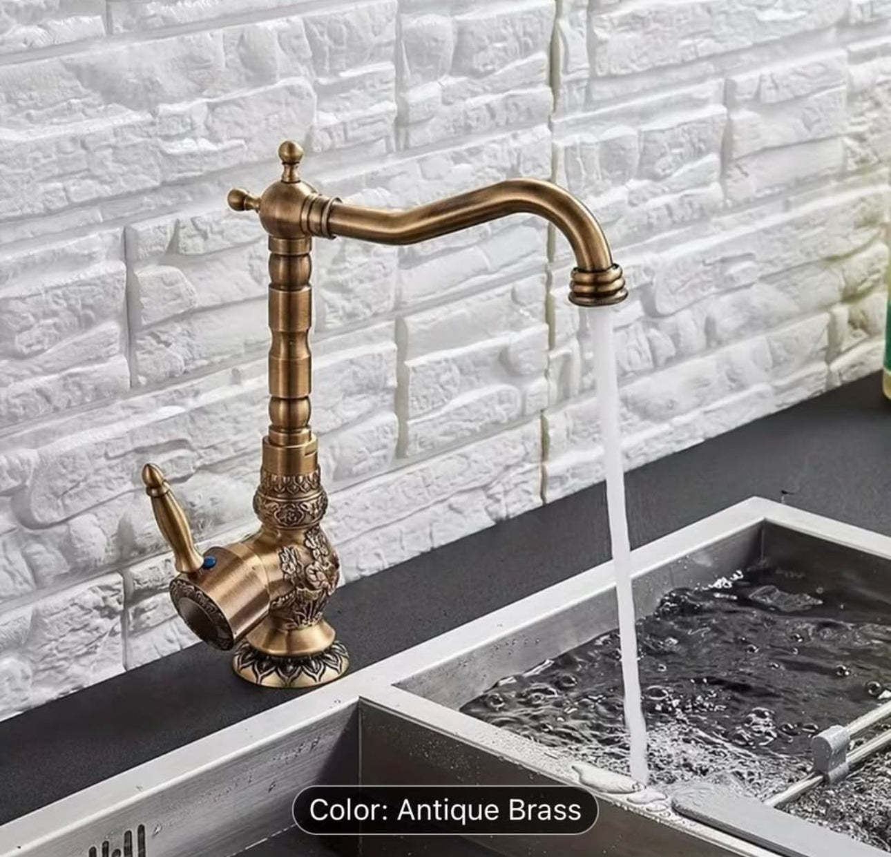 Vintage Antique Brass Bathroom Faucet – Luxury Classic Vanity Sink Mixer Tap | Elegant Retro Basin Faucet