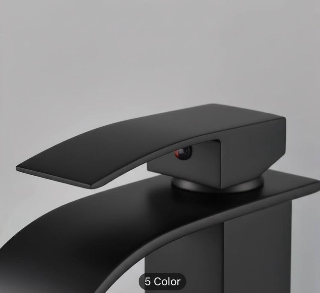 Luxury Matte Black Waterfall Bathroom Faucet – Modern Vanity Sink Mixer Tap | Premium Single Handle Basin Faucet