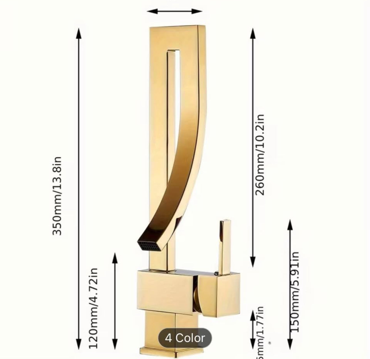 Luxury Gold Waterfall Bathroom Faucet – Modern Vanity Sink Mixer Tap | Premium Brass Hotel-Style Basin Faucet