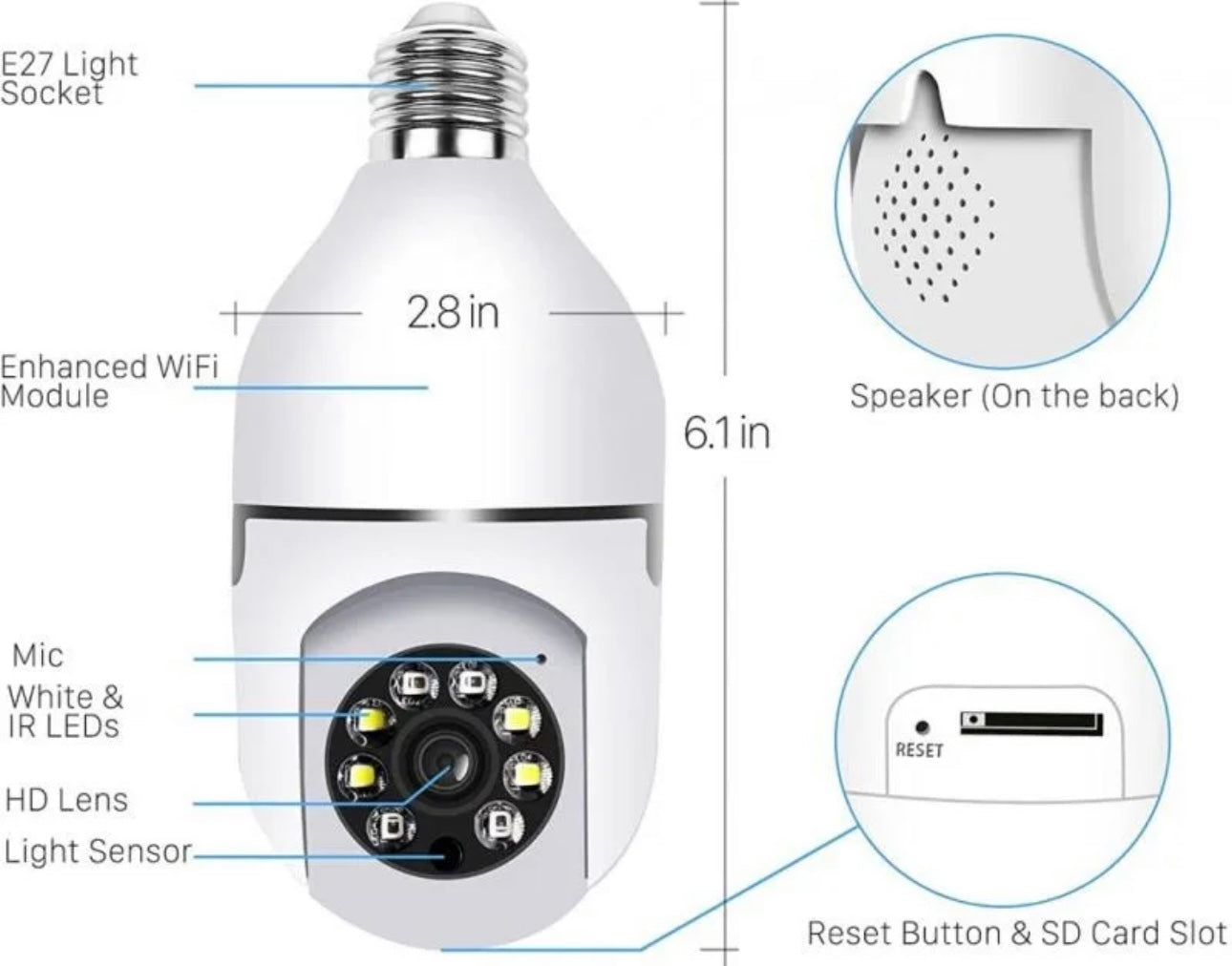 Light Socket Light Bulb Security Camera