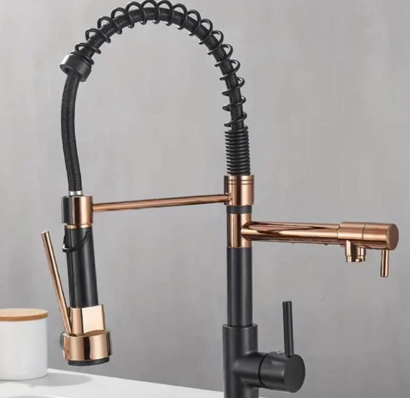 Modern Stainless Steel Kitchen Faucet | Dual Spray | Flexible Pull-Down | 360° Rotate
