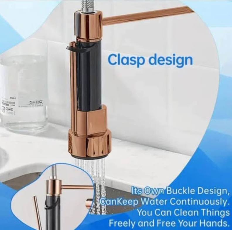 Modern Stainless Steel Kitchen Faucet | Dual Spray | Flexible Pull-Down | 360° Rotate