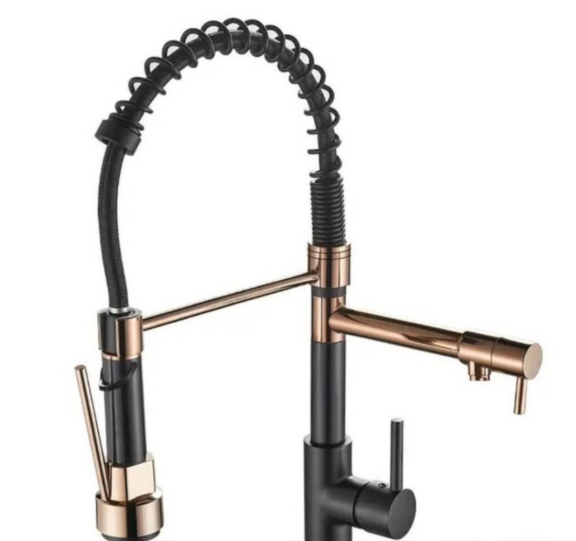 Modern Stainless Steel Kitchen Faucet | Dual Spray | Flexible Pull-Down | 360° Rotate