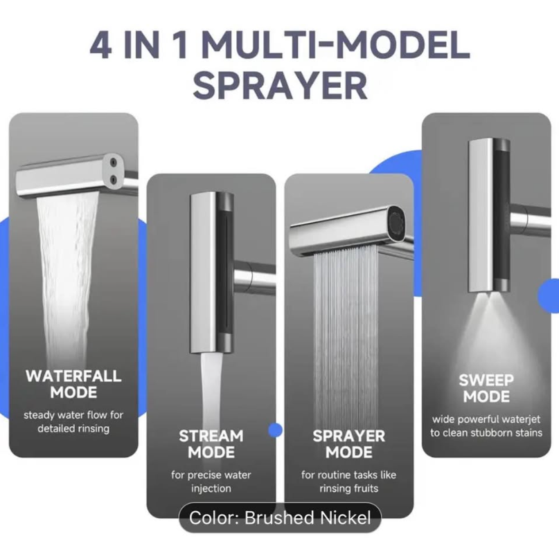 ✨ Modern Brushed Nickel Kitchen Faucet – Premium Look | Smooth Water Flow | BEST DEAL 🔥