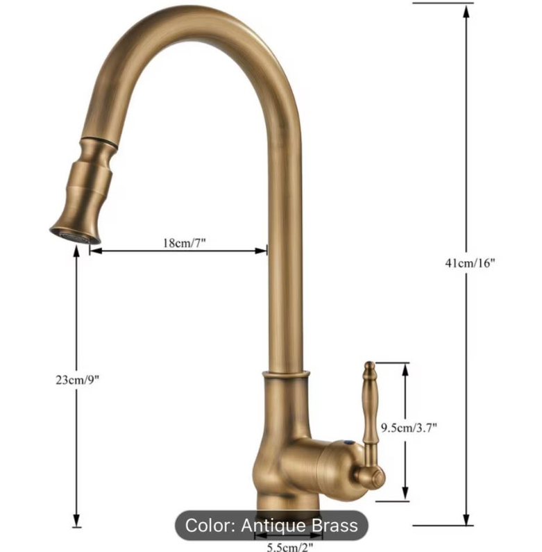 🔥 Luxury Antique Brass Pull-Down Kitchen Faucet – Modern Meets Classic! 🔥 $120