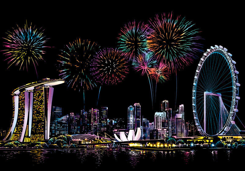 City night scratch painting - Painting Lovers - Enjoy the Colorful Painting