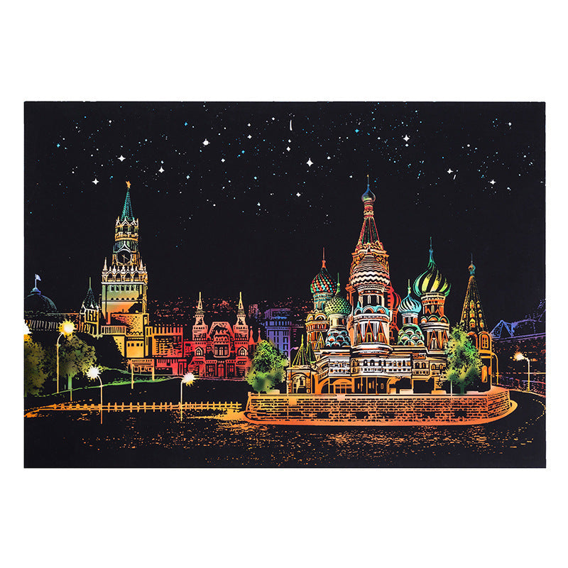 City night scratch painting - Painting Lovers - Enjoy the Colorful Painting