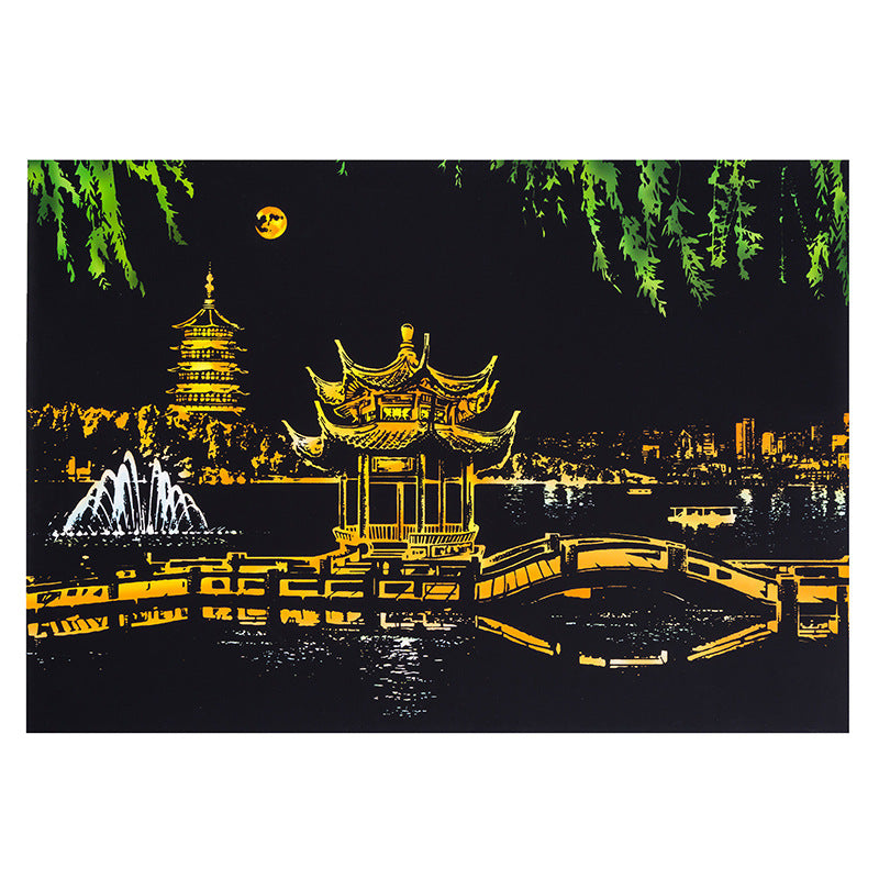 City night scratch painting - Painting Lovers - Enjoy the Colorful Painting