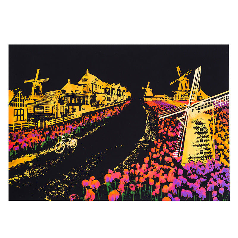 City night scratch painting - Painting Lovers - Enjoy the Colorful Painting