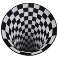Round Carpet Vortex Illusion Rug - Black&White Stereo Vision Mat - 3D Rug