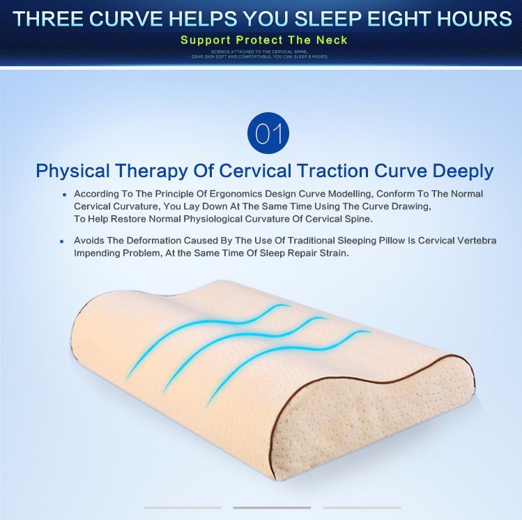 Memory Foam Physical Therapy Neck Pillow - Cervical Orthopedic Bedding Pillow - Sleeping Pillows Almohada