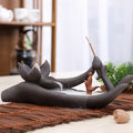 Ceramic Waterfall Incense Burner - Buddha Hand Tea/ Chai kettle Incense Burner - Indoor Smoke Back-flow Incense Fountain - Buddhist Altar Table Decor